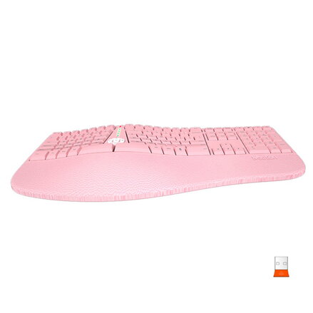 Meetion DirectorW Ergonomická klávesnice bezdrátová US, růžová