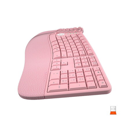Meetion DirectorW Ergonomická klávesnice bezdrátová US, růžová