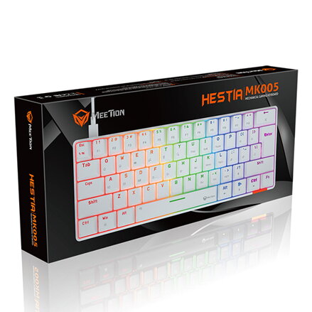 Meetion HESTIA klávesnice drátová (USB) US, bílá mechanická