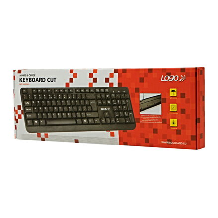 Logo Cut, Klávesnice US, klasická, drátová (USB), černá