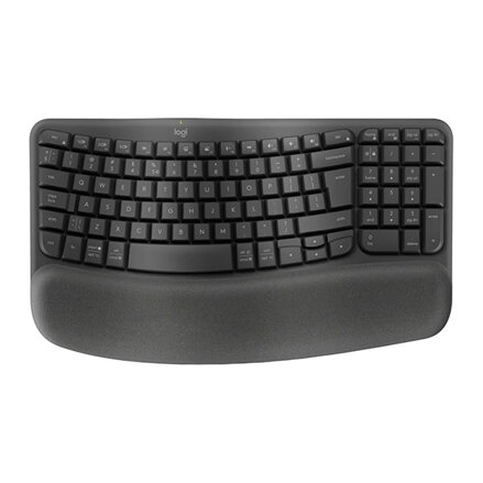 Logitech WAVE KEYS klávesnice, bezdrátová CZ/SK, šedá ergonomická