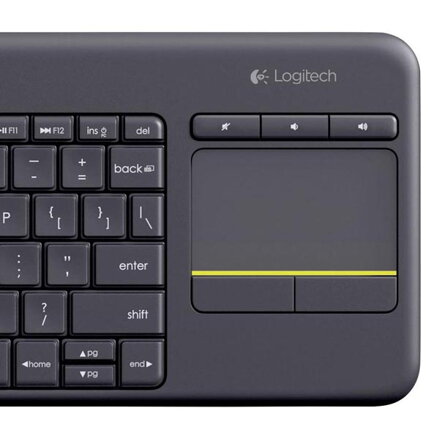 Logitech K400 Plus, Klávesnice AA, CZ, multimediální, 2.4 [GHz], bezdrátová, černá