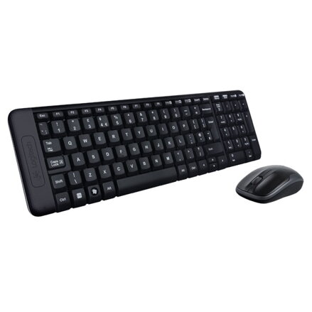 Logitech MK220, Sada klávesnice s bezdrátovou optickou myší, AAA, US, klasická, 2.4 [Ghz], bezdrátová, černá, 2x AA baterie pro my