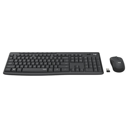 Logitech MK295, sada klávesnice s bezdrátovou optickou myší, AAA, CZ, multimediální, 2.4 [GHz], bezdrátová, šedá, SilentTouch