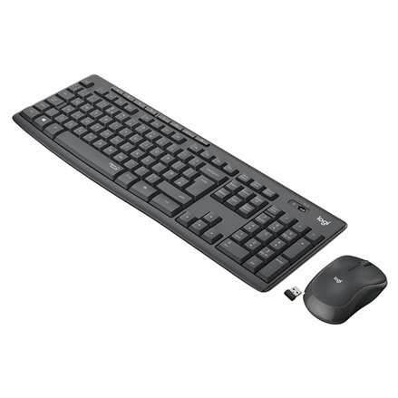 Logitech MK295, sada klávesnice s bezdrátovou optickou myší, AAA, CZ, multimediální, 2.4 [GHz], bezdrátová, šedá, SilentTouch