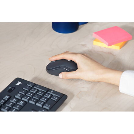 Logitech MK295, sada klávesnice s bezdrátovou optickou myší, AAA, CZ, multimediální, 2.4 [GHz], bezdrátová, šedá, SilentTouch