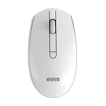 Marvo WS005 WH, klávesnice s bezdrátovou myší, US, kancelářská, bílá