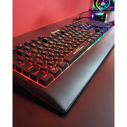 Marvo CM305, RGB sada klávesnice s herní myší a sluchátky, US, herní, membránová typ drátová (USB), černá, RGB podsvícená