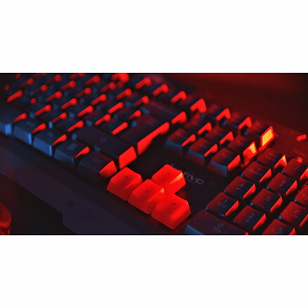 Marvo KW509, Klávesnice s optickou myší, CZ/Sk, herní sada, membránová typ bezdrátová, černá