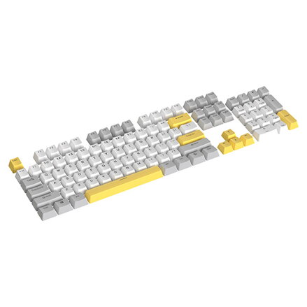 Marvo sada vyměnitelných kláves, PBT Keycap set KP-04 US, žlutá