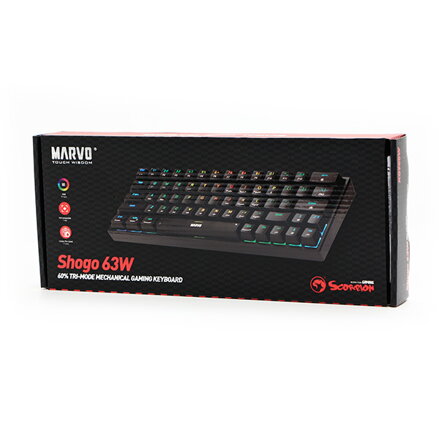 Marvo SHOGO 63W, klávesnice US, Tri-mode, mechanická, RGB