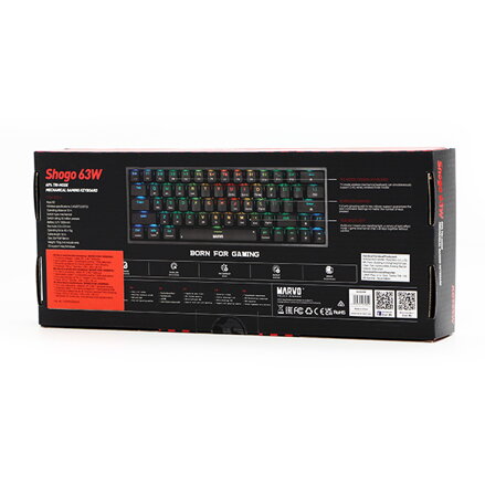 Marvo SHOGO 63W, klávesnice US, Tri-mode, mechanická, RGB
