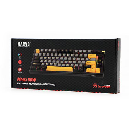 Marvo MEQA 80W, klávesnice US, Tri-mode, mechanická, RGB