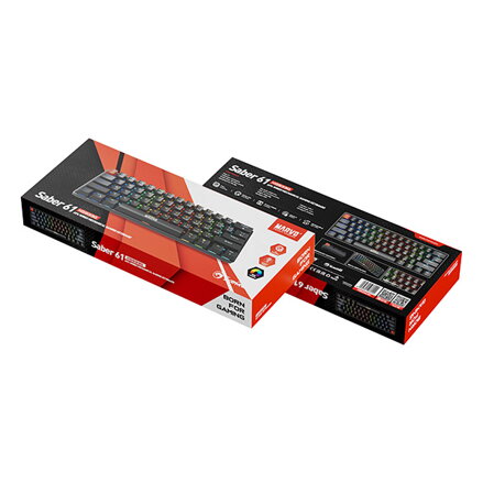 Marvo SABER 61, klávesnice US, herní, drátová (USB), černá, mechanická, podsvícení