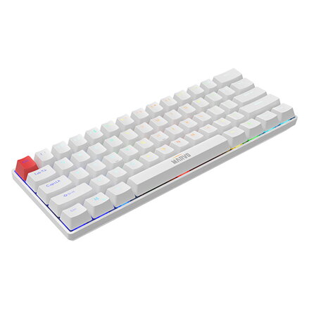 Marvo SABER 61, klávesnice US, herní, drátová (USB), bílá, mechanická, podsvícení