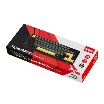 Marvo MAGMA M40, klávesnice US, drátová (USB), černá, RGB, magnetické spínače