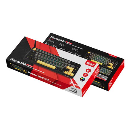 Marvo MAGMA M40, klávesnice US, drátová (USB), černá, RGB, magnetické spínače