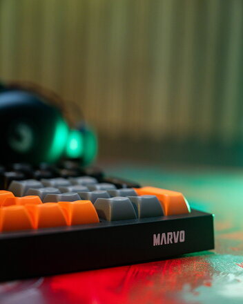 Marvo K638B, klávesnice US, herní, drátová (USB), černá, podsvícení