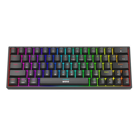 Marvo SHOGO 63, klávesnice US, herní, drátová (USB), černá, mechanická, podsvícení