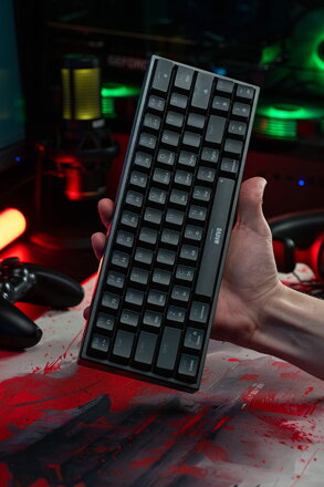 Marvo SHOGO 63, klávesnice US, herní, drátová (USB), černá, mechanická, podsvícení