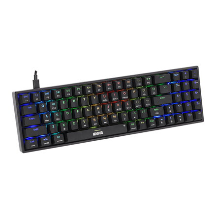 Marvo SHOGO 78, klávesnice US, herní, drátová (USB), černá, mechanická, podsvícení
