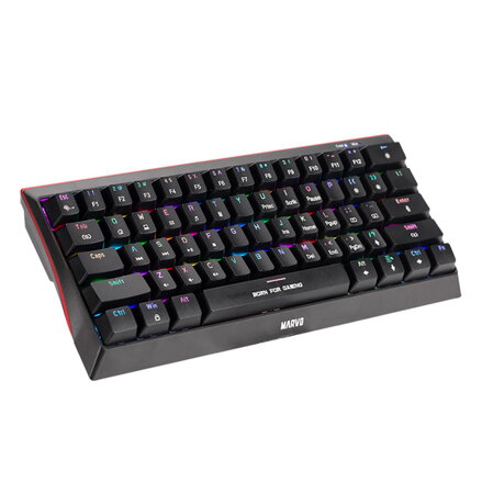 Marvo Hecate 61B, klávesnice US, herní, mechanická typ drátová (USB), černá, RGB, modré spínače