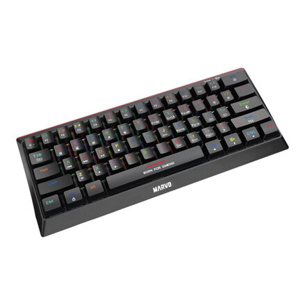 Marvo Hecate 61B, klávesnice US, herní, mechanická typ drátová (USB), černá, RGB, modré spínače