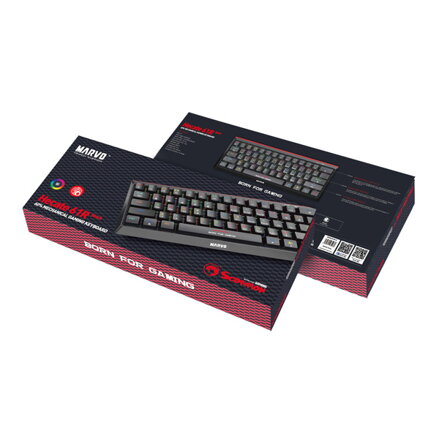 Marvo Hecate 61B, klávesnice US, herní, mechanická typ drátová (USB), černá, RGB, modré spínače