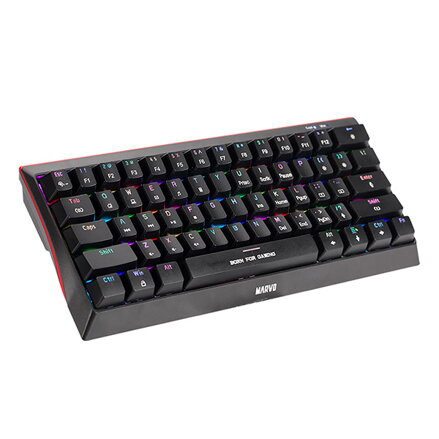 Marvo KG962G EN - R, klávesnice US, herní, mechanická typ drátová (USB), černá, RGB, červené spínače