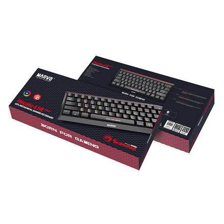 Marvo KG962G EN - R, klávesnice US, herní, mechanická typ drátová (USB), černá, RGB, červené spínače