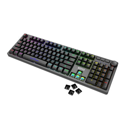 Marvo KG954 EN, Klávesnice US, herní, membránová typ drátová (USB), černá, podsvícená