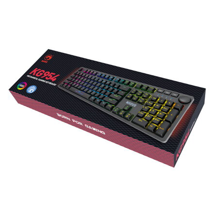 Marvo KG954 EN, Klávesnice US, herní, membránová typ drátová (USB), černá, podsvícená