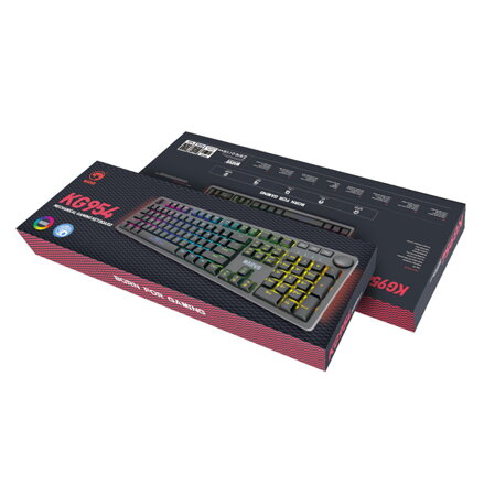 Marvo KG954 EN, Klávesnice US, herní, membránová typ drátová (USB), černá, podsvícená