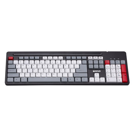 Marvo KB005, klávesnice US, klasická, drátová (USB), černo-červená