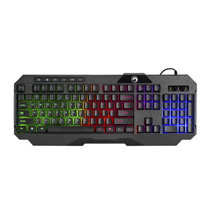Marvo CM430 US, sada klávesnice s herní myší, podložkou a sluchátky, US, herní, membránová typ drátová (USB), černá, podsvícená