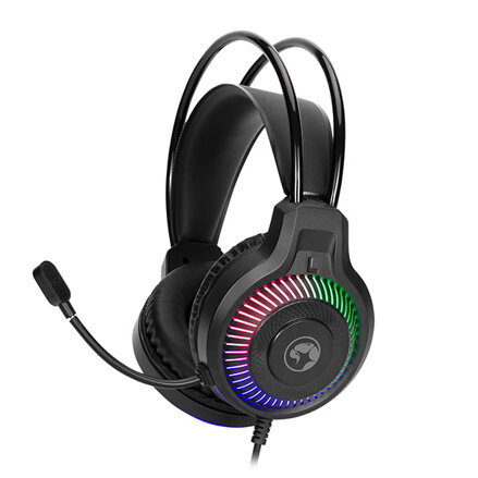 Marvo LOOT 40, sada klávesnice s herní myší, podložkou a sluchátky, CZ/SK, drátová (USB), černá, podsvícená Marvo LOOT 40, sada klávesnice s herní myší, podložkou a sluchátky, CZ/SK, drátová (USB), černá, podsvícená