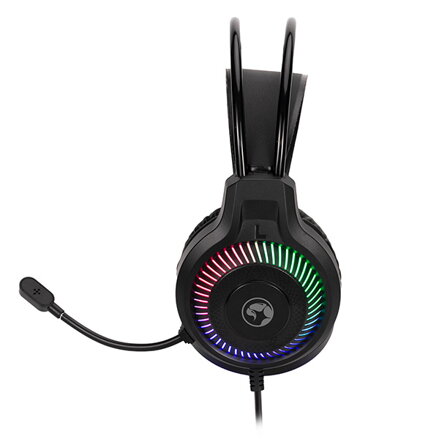 Marvo LOOT 40, sada klávesnice s herní myší, podložkou a sluchátky, CZ/SK, drátová (USB), černá, podsvícená Marvo LOOT 40, sada klávesnice s herní myší, podložkou a sluchátky, CZ/SK, drátová (USB), černá, podsvícená