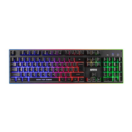 Marvo LOOT 40, sada klávesnice s herní myší, podložkou a sluchátky, CZ/SK, drátová (USB), černá, podsvícená Marvo LOOT 40, sada klávesnice s herní myší, podložkou a sluchátky, CZ/SK, drátová (USB), černá, podsvícená