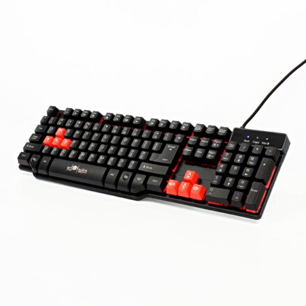 RED FIGHTER K1, Klávesnice US, herní, podsvícená typ drátová (USB), černá, 3 barvy podsvícení