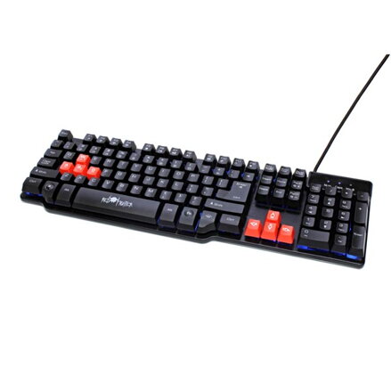 RED FIGHTER K1, Klávesnice US, herní, podsvícená typ drátová (USB), černá, 3 barvy podsvícení