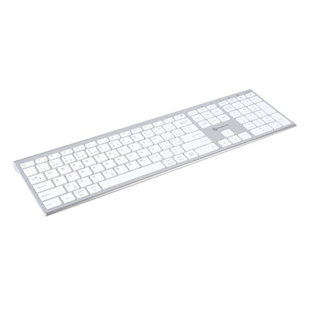 Powerton UltraSlim, Klávesnice CZ/SK, Multi-Device typ 2.4 GHz Dongle + Dual Bluetooth, bezdrátová, stříbrná