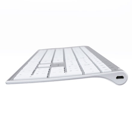 Powerton UltraSlim, Klávesnice CZ/SK, Multi-Device typ 2.4 GHz Dongle + Dual Bluetooth, bezdrátová, stříbrná