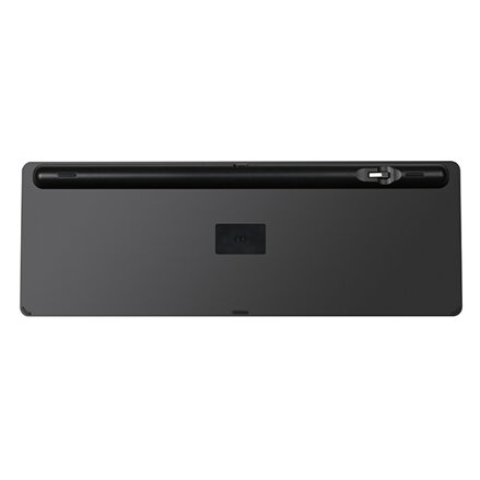 Powerton SolarSlim, Solární klávesnice CZ/SK, Multi-Device typ 2.4 GHz Dongle + Dual Bluetooth, bezdrátová, černá