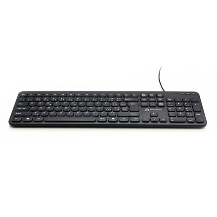 Powerton WPK102, Slim klávesnice CZ/SK, klasická, drátová (USB), černá, tichá