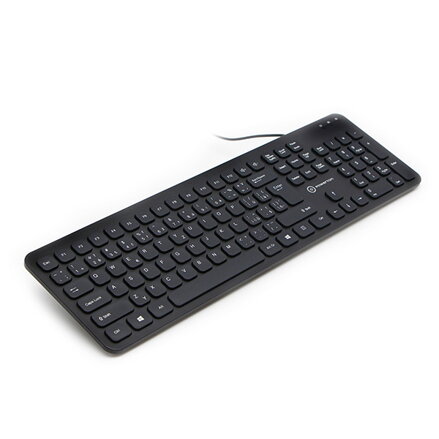 Powerton WPK102, Slim klávesnice CZ/SK, klasická, drátová (USB), černá, tichá