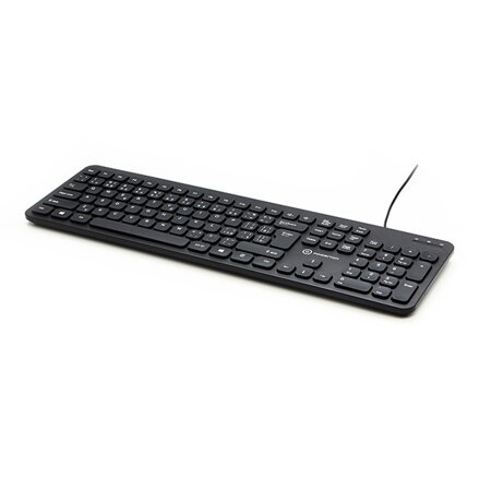 Powerton WPK102, Slim klávesnice CZ/SK, klasická, drátová (USB), černá, tichá
