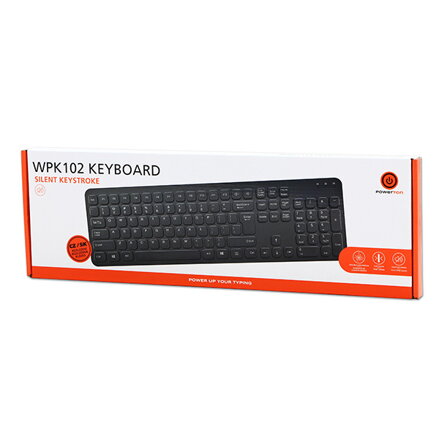 Powerton WPK102, Slim klávesnice CZ/SK, klasická, drátová (USB), černá, tichá