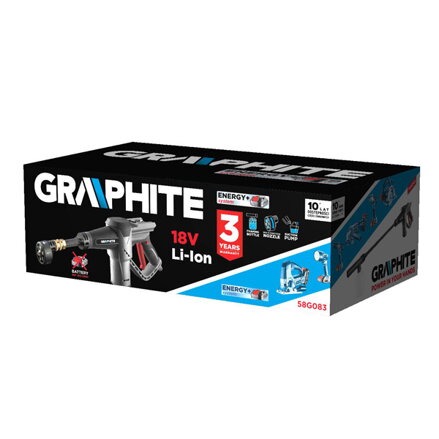 Graphite aku tlaková myčka 58G083, 19bar, 170l/min.
