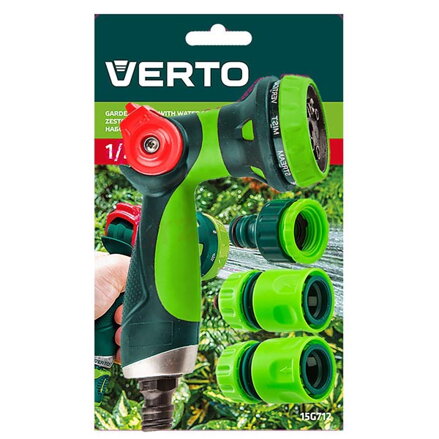 Verto set pistolový postřikovač 15G712, zelený
