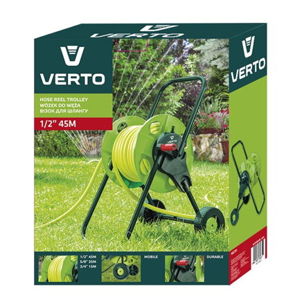 Verto vozík na hadice 15G791, 45m, 12.7mm, zelený